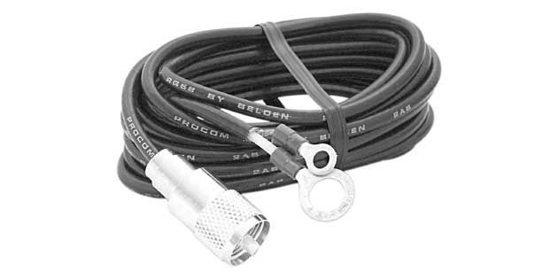 PROCOMM - 18' RG58A/U COAX CABLE WITH 1 PL259 & LUGS