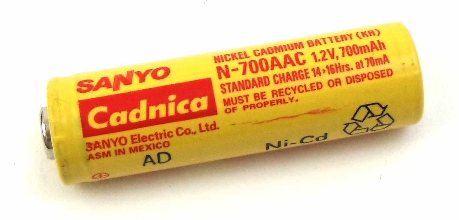SANYO 700MAH NICKLE CADIUM RECHARGEABLE AA BATTERY