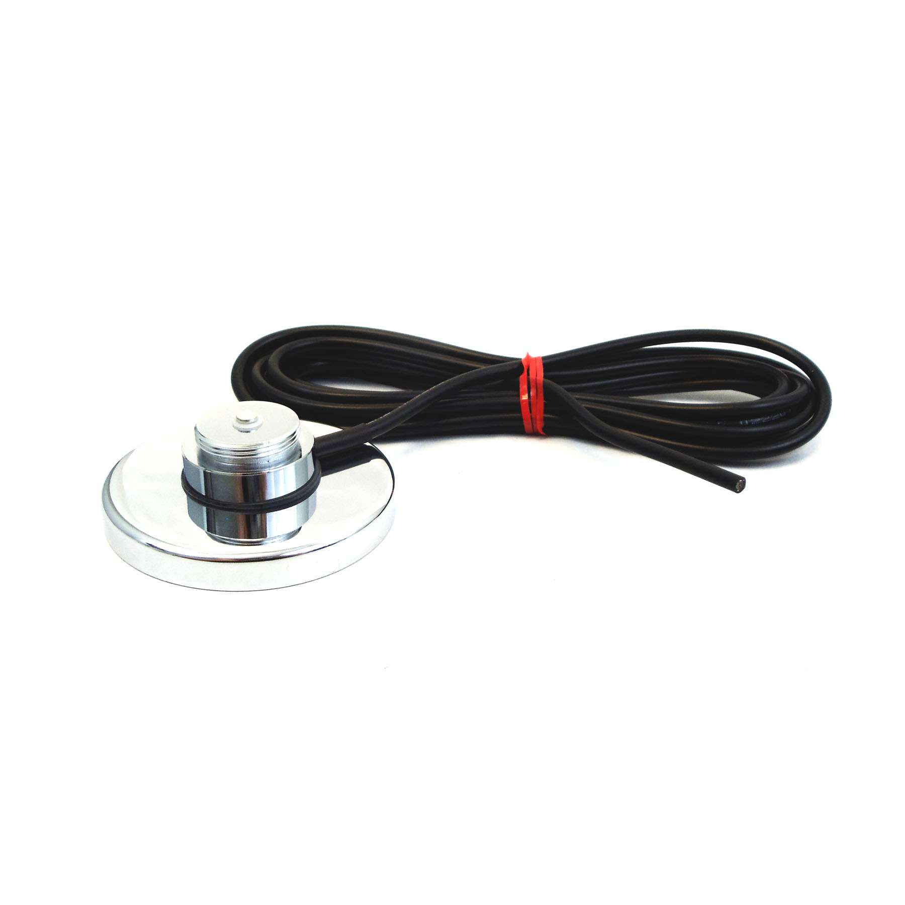 PCTEL/MAXRAD - GPL 3-1/4" CHROME NMO MAGNET MOUNT WITH 12 FOOT RG58/U COAX CABLE & LOOSE MINI UHF CRIMP ON CONNECTOR
