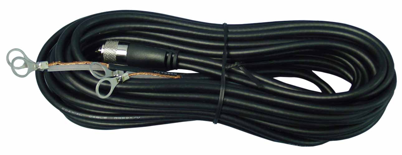18' CO-PHASE (DUAL) COAX CABLE WITH 1 MOLDED PL259 & LUG CONNECTORS (BULK)