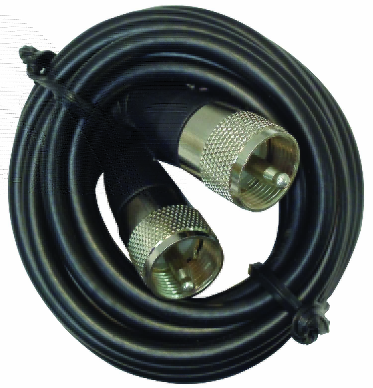 12' RG48AU SINGLE LEAD COAX CABLE WITH 2 MOLDED PL259 CONNECTORS (BULK)