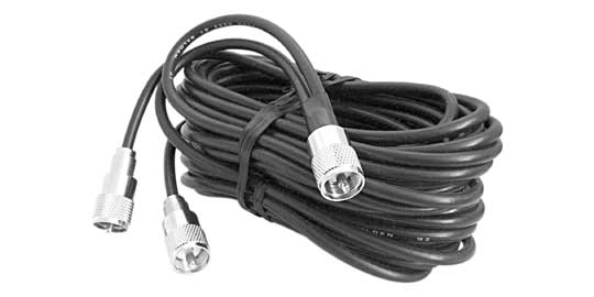 PROCOMM - 18' RG59 DUAL LEAD CO-PHASE COAX CABLE WITH 3 SOLDERED PL259 CONNECTORS