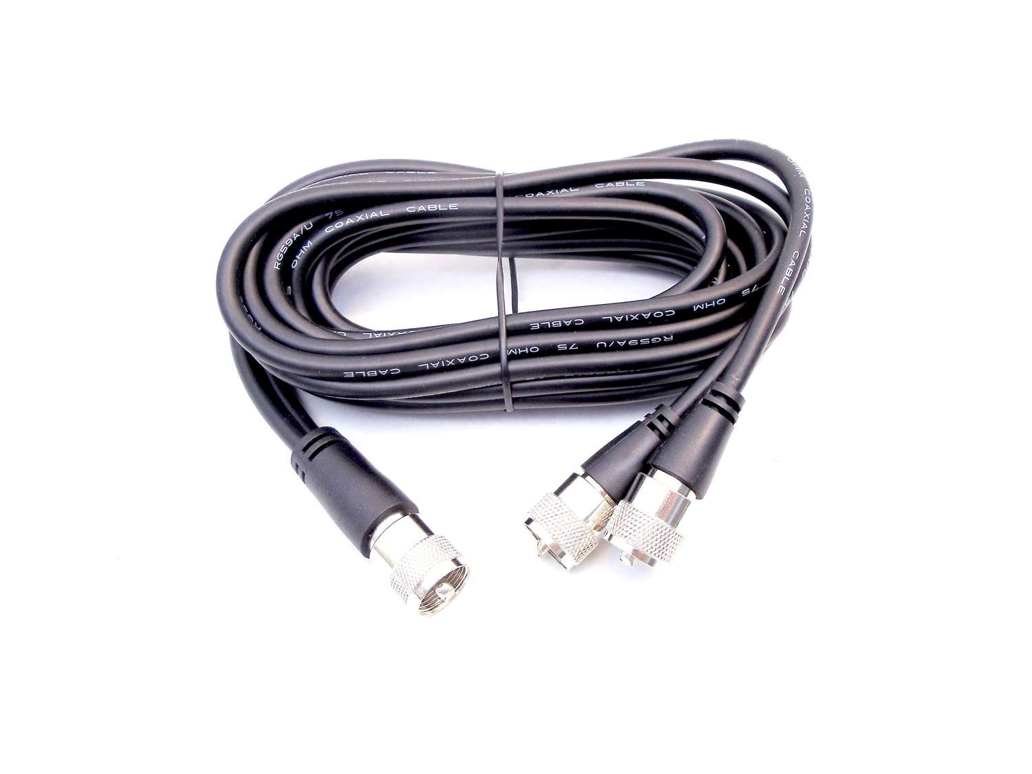PROCOMM - 9'  RG59A/U 75 OHM CO-PHASE COAX CABLE  WITH 3 MOLDED PL259 CONNECTORS