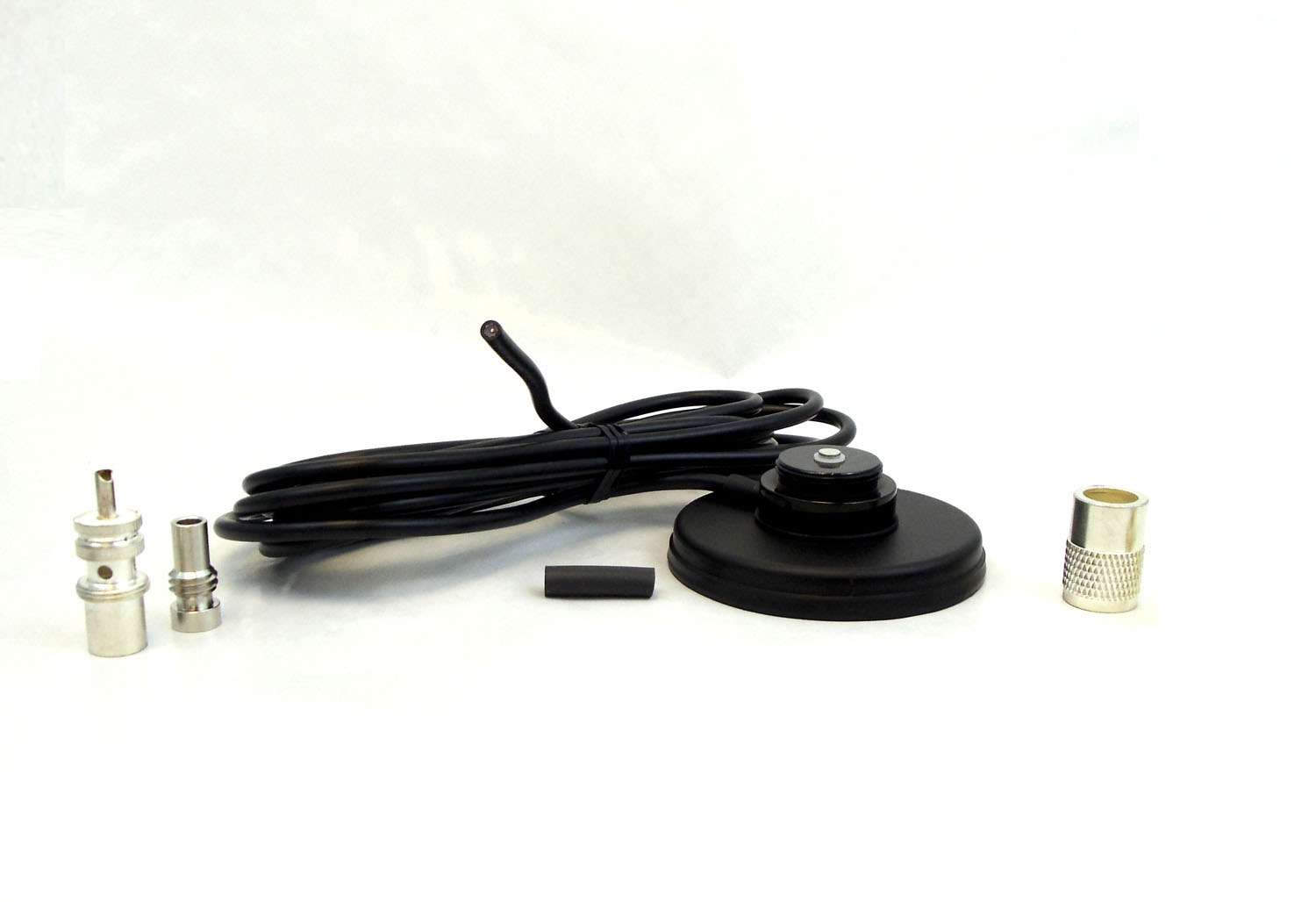 PCTEL/MAXRAD - RBGP 3-1/4" ROUND BLACK MAGNET MOUNT WITH 12' RG58U COAX WITH A SOLDER ON TEFLON PL259