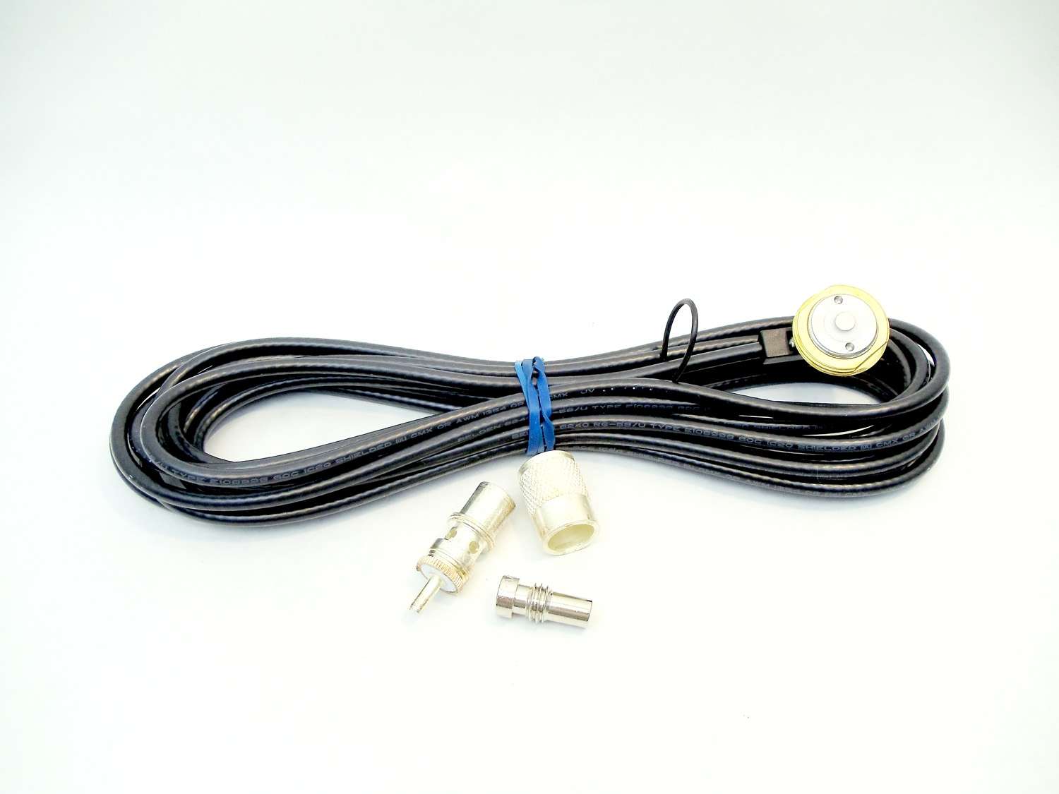 MAXRAD - STAINLESS STEEL 3/4" HOLE MOUNT WITH 17' RG58U COAX CABLE AND SOLDER ON TEFLON PL259 CONNECTOR