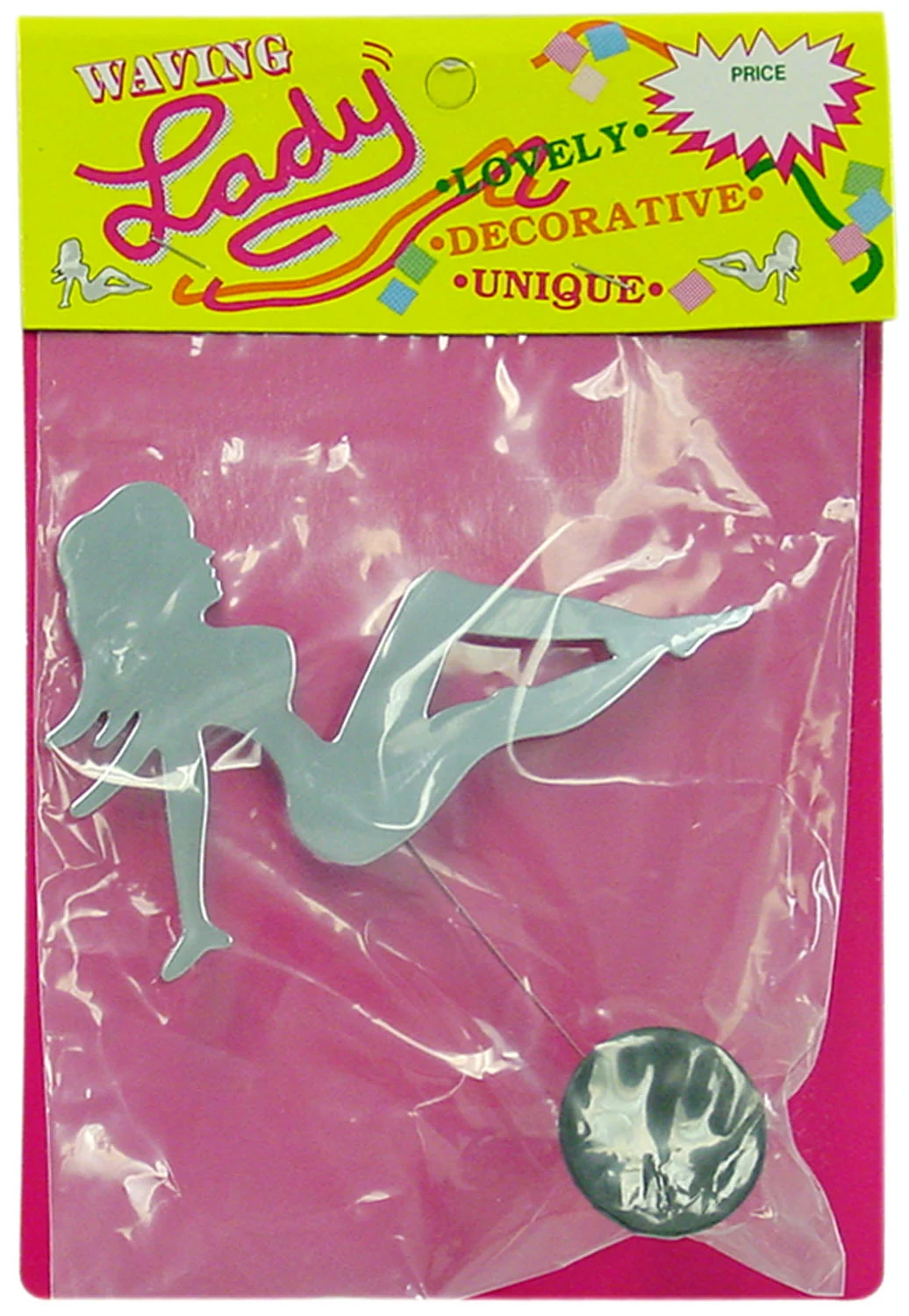 DECORATIVE CUT-OUT SITTING LADY WITH SUCTION CUP FOR ATTACHING TO WINDOWS AND OTHER FLAT SURFACES