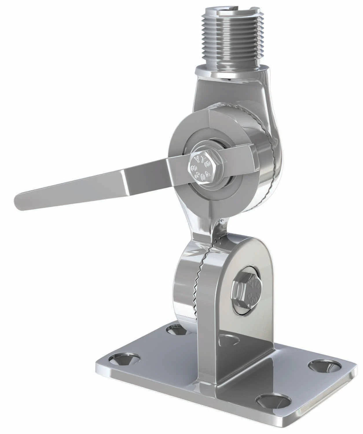 SHAKESPEARE - 4187HD EXTRA HEAVY DUTY 1"-14 THREAD STAINLESS STEEL MARINE MOUNT WITH 4-WAY RATCHET HANDLE