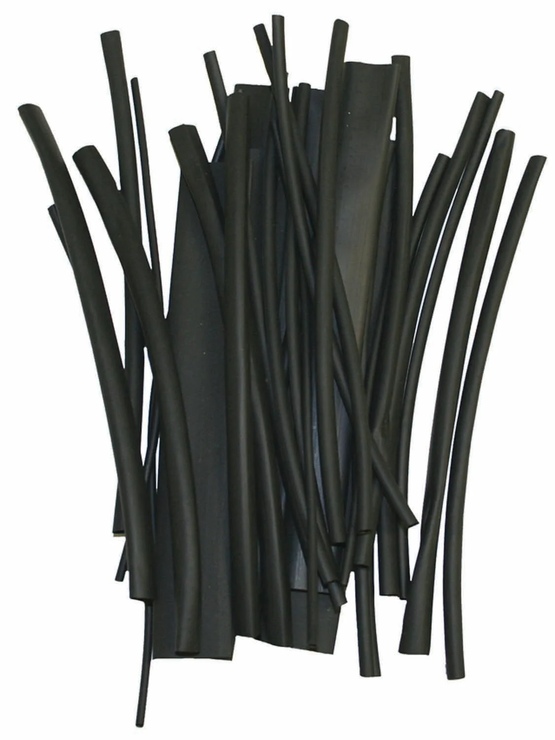 GRIP - 43108 30 PIECE - 3" LONG BLACK HEAT SHRINK TUBING IN ASSORTED SIZES  - 50% SHRINKAGE
