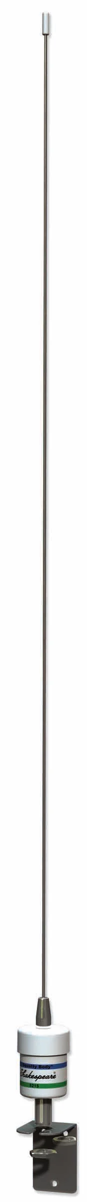 SHAKESPEARE - 5215 3' TALL "SQUATTY BODY?" 50 WATT 3DB GAIN VHF LOW PROFILE MARINE ANTENNA WITH "L" BRACKET