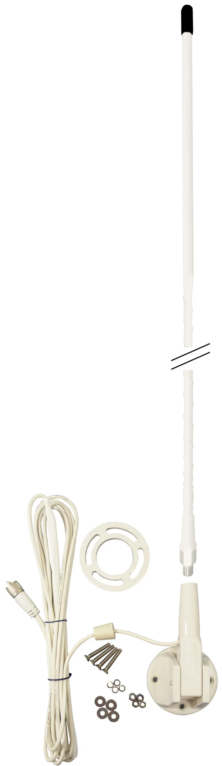 ACCESSORIES UNLIMITED - 3 FOOT LIFT & LAY CB MARINE ANTENNA KIT WITH STAINLESS STEEL HARDWARE