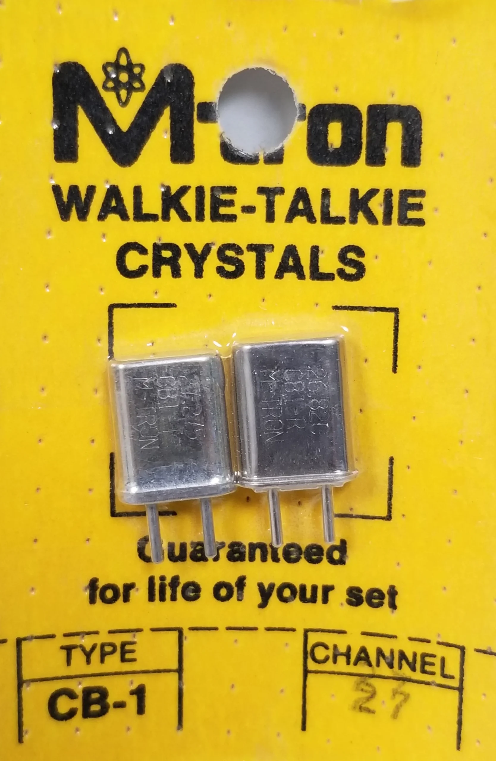 CHANNEL 27 RECEIVE & TRANSMIT CRYSTAL PAIR FOR WALKIE TALKIES