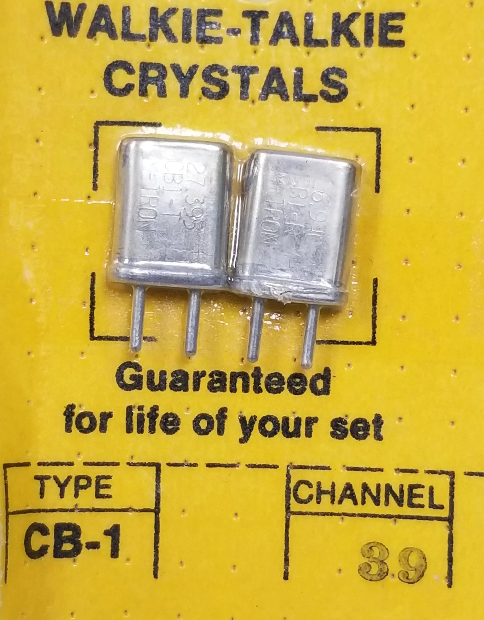 CHANNEL 39 RECEIVE & TRANSMIT CRYSTAL PAIR FOR WALKIE TALKIES