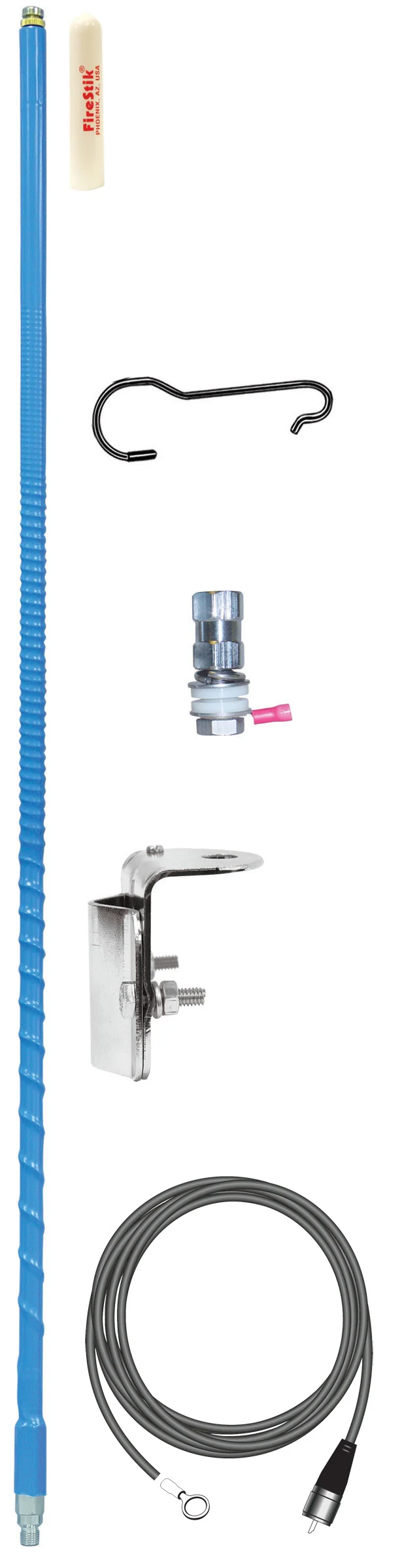 FIRESTIK - FG3648-BL 3 FOOT NO GROUND PLANE CB SINGLE MIRROR MOUNT ANTENNA KIT IN BLUE