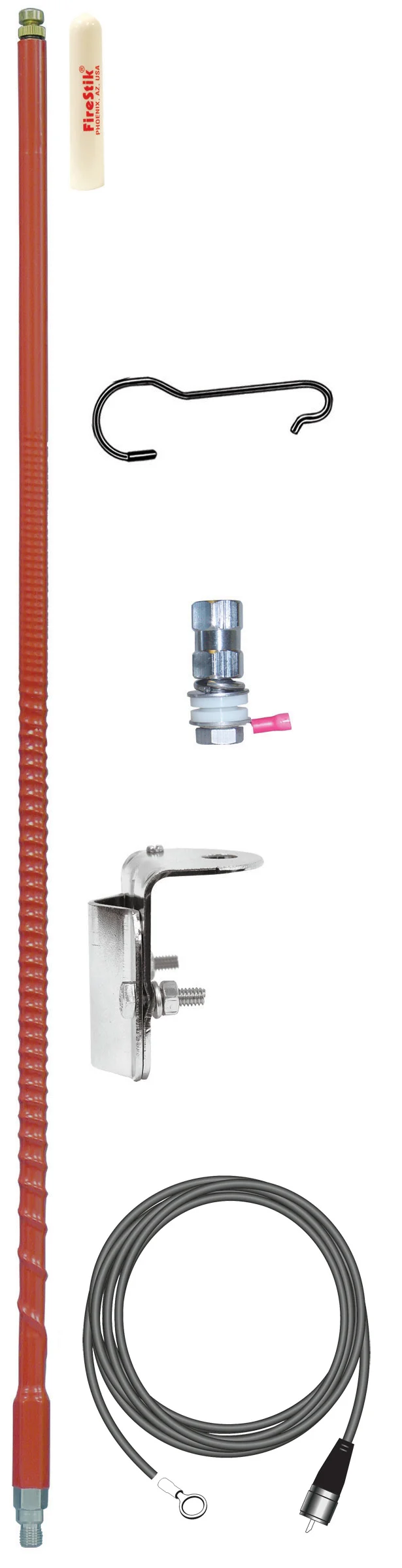 FIRESTIK - FG3648-R 3 FOOT NO GROUND PLANE CB SINGLE MIRROR MOUNT ANTENNA KIT IN RED