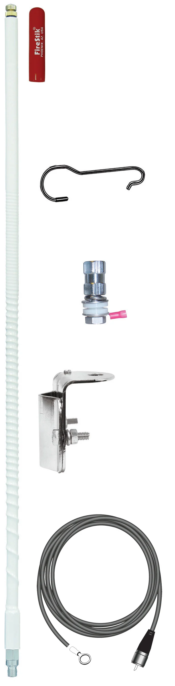 FIRESTIK - FG3648-W 3 FOOT NO GROUND PLANE CB SINGLE MIRROR MOUNT ANTENNA KIT IN WHITE