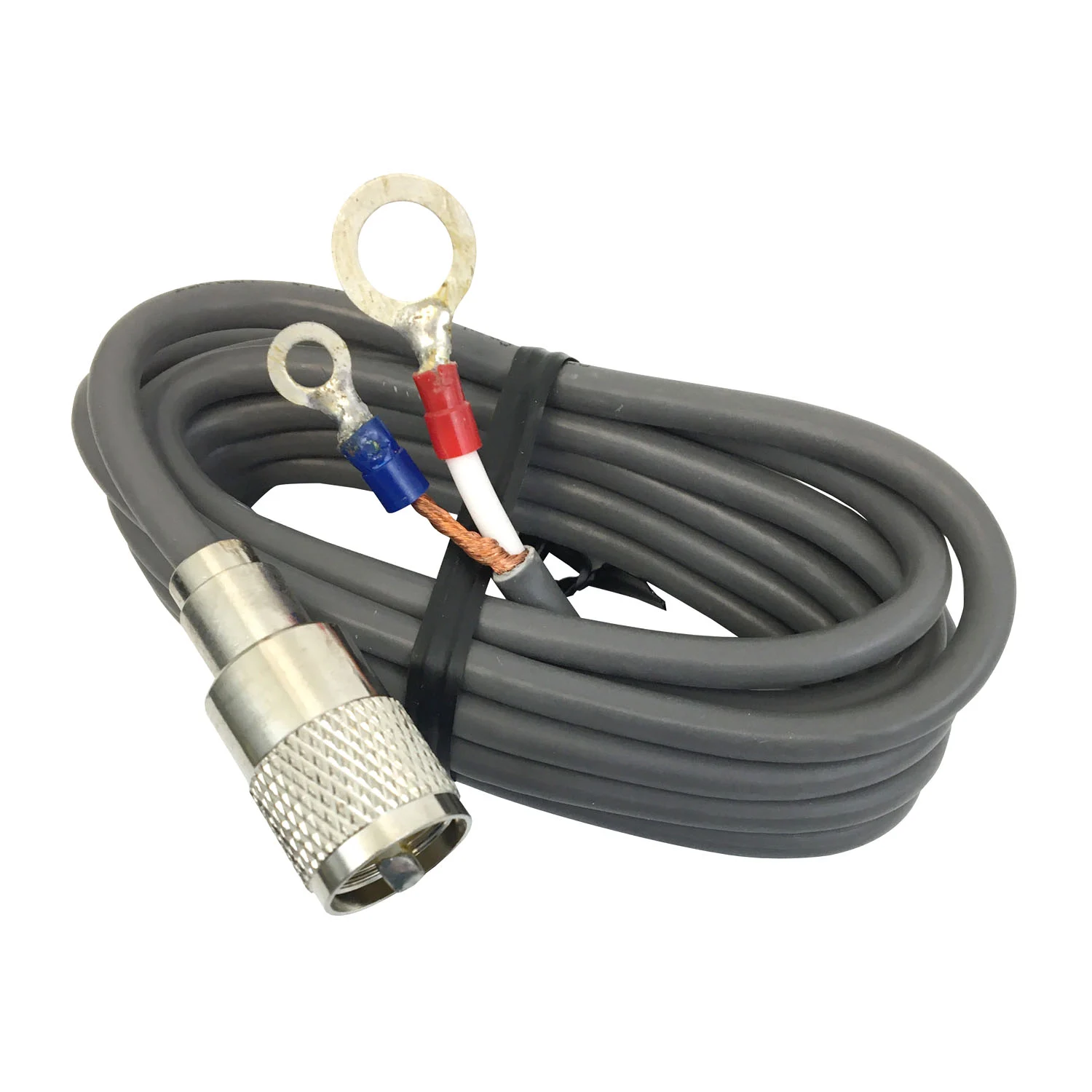 PROCOMM - 12' RG8X COAX CABLE WITH 1 SOLDERED PL259 & LUG CONNECTORS