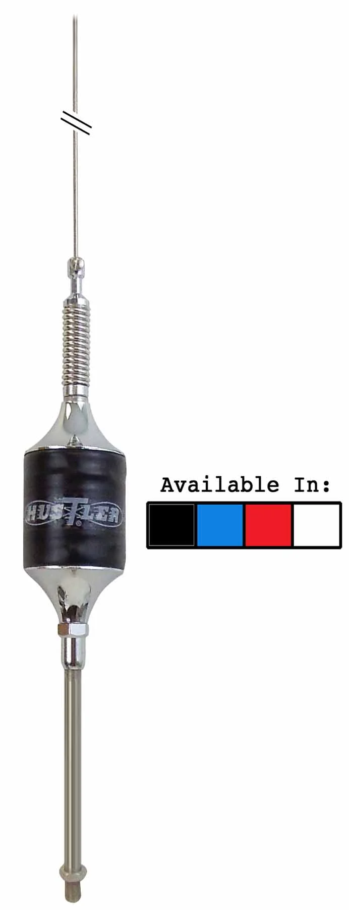 HUSTLER - 45" TALL BLACK CB SUPER RESONATOR WITH  9" STAINLESS STEEL MAST & SPRING
