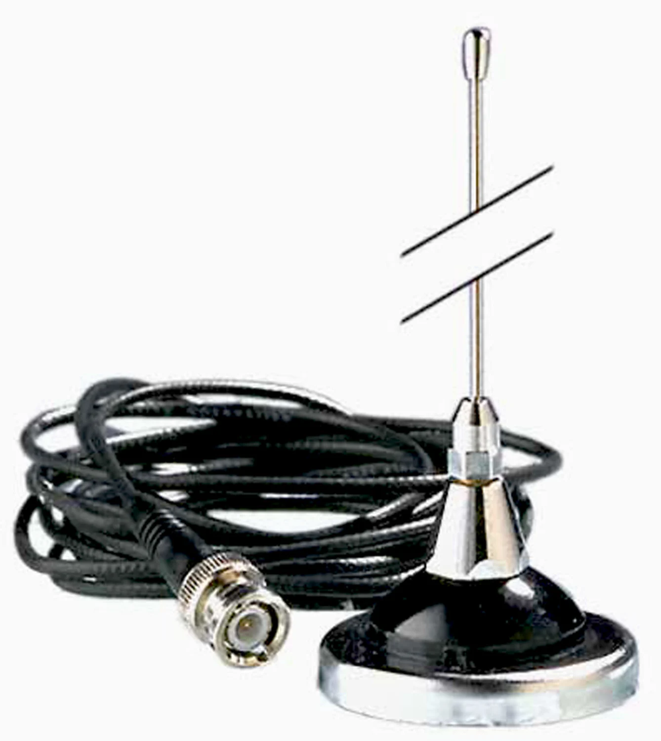 HUSTLER - 140-500 MHZ 1/4 WAVE UNITY GAIN MINI MAGNET MOUNT ANTENNA WITH 7' RG174 FLEXIBLE COAX CABLE & BNC CONNECTOR