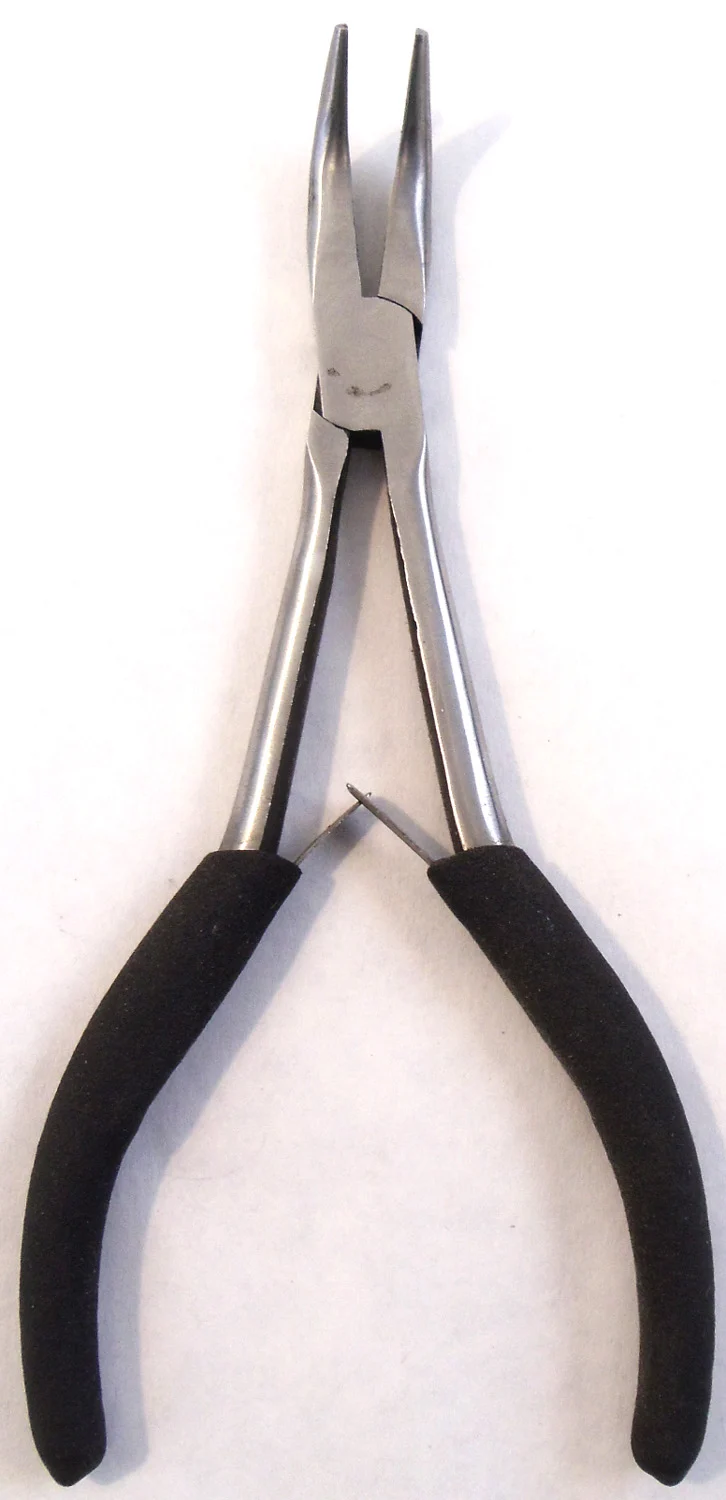 6" BENT NOSE PLIER WITH RUBBER GRIPS