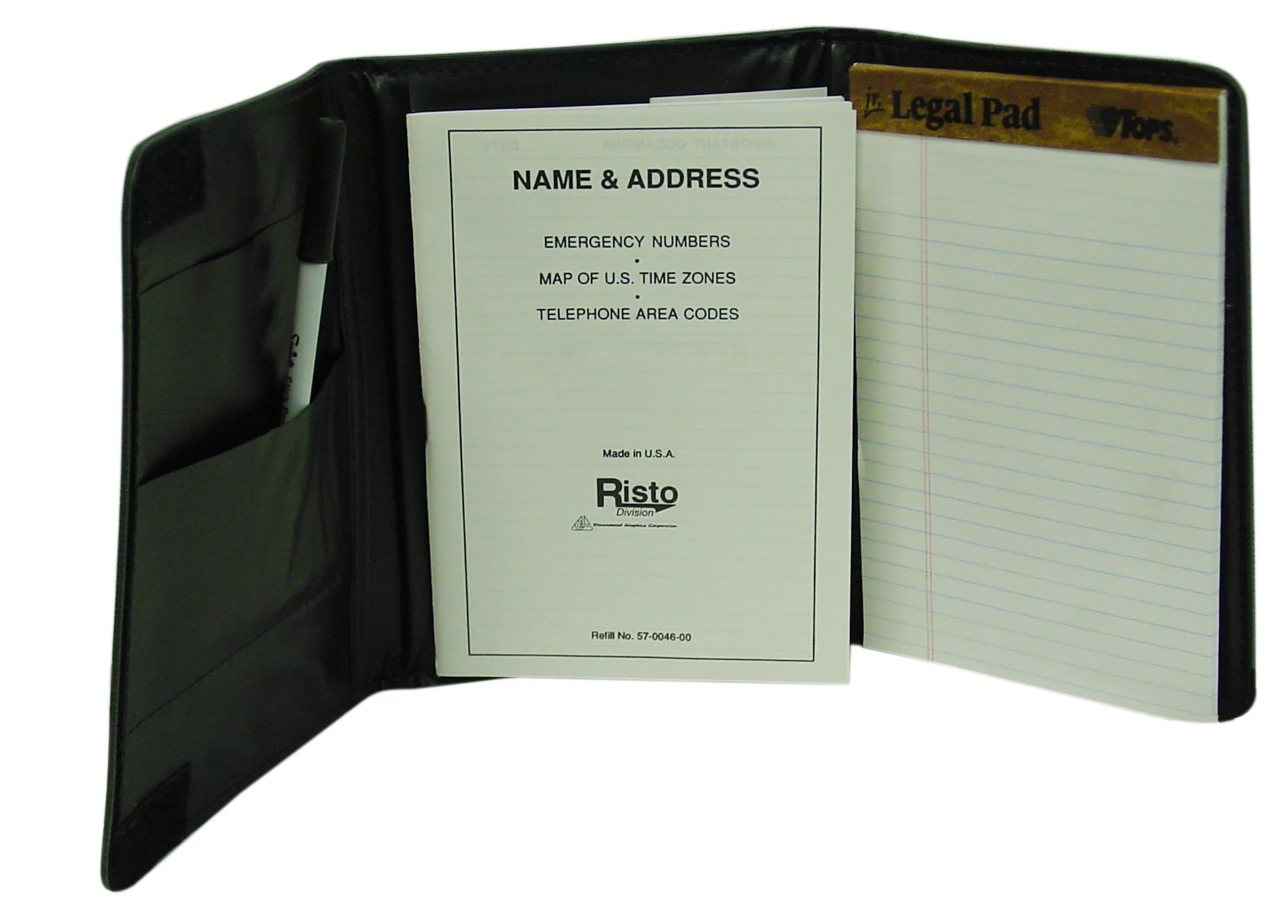 RISTO TRI-FOLD TELEPHONE/ADDRESS BOOK WITH 5/8" PAD & PEN