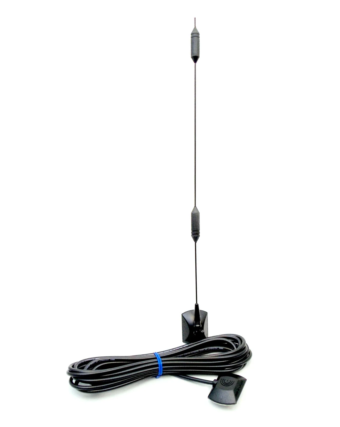 LARSEN - 806-896 MHZ 5DB ON GLASS BLACK ANTENNA WITH TWIN ENCLOSED COILS AND TNC CONNECTOR