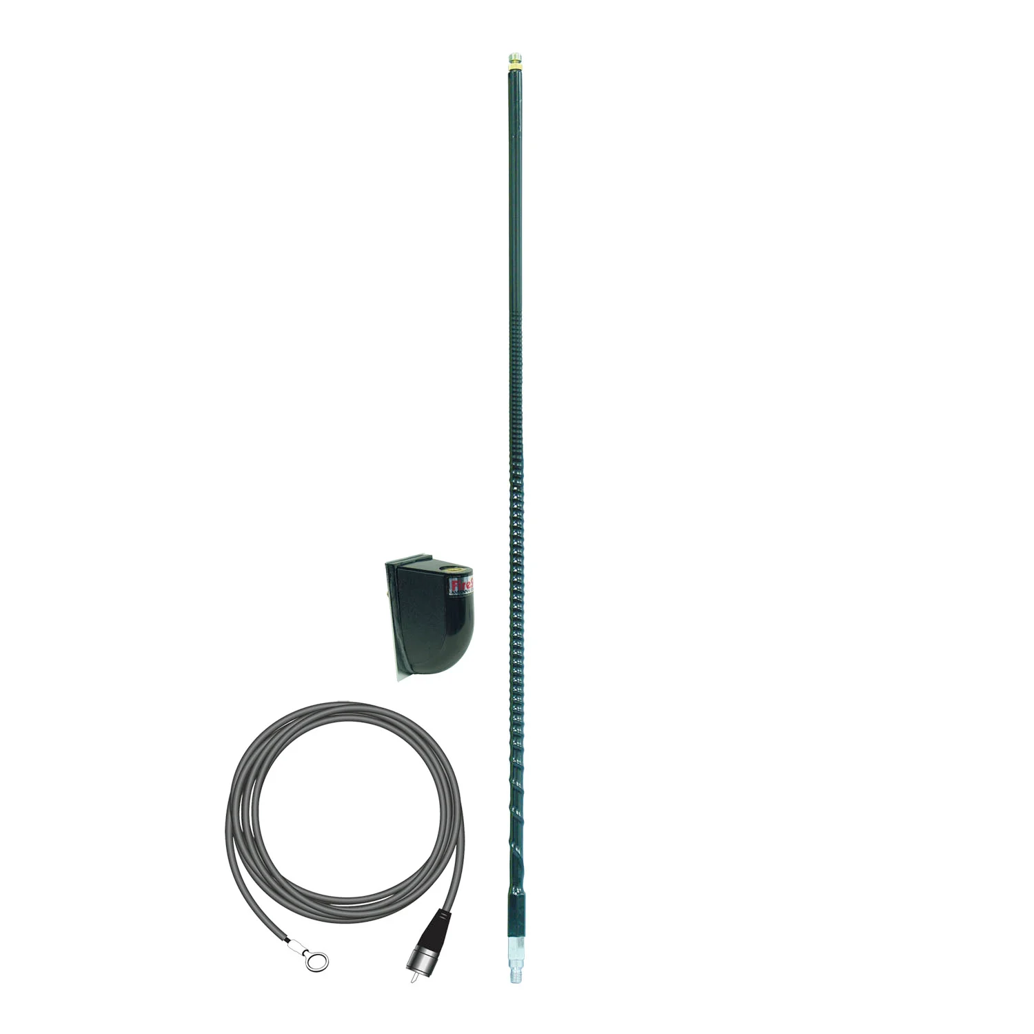 FIRESTIK - LG4M2-B  TUNEABLE 4 FOOT 100 WATT SIDE MOUNT CB ANTENNA KIT WITH 17' NO-GROUND COAX CABLE IN BLACK