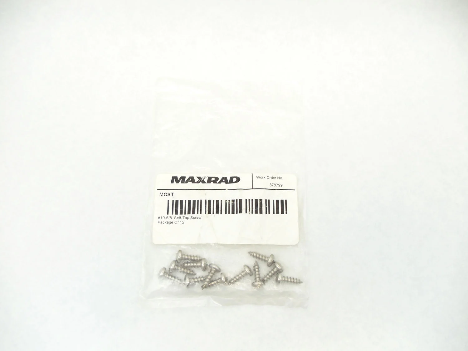 MAXRAD - PACKAGE OF 12 #10 5/8 SELF TAPPING STAINLESS SCREWS