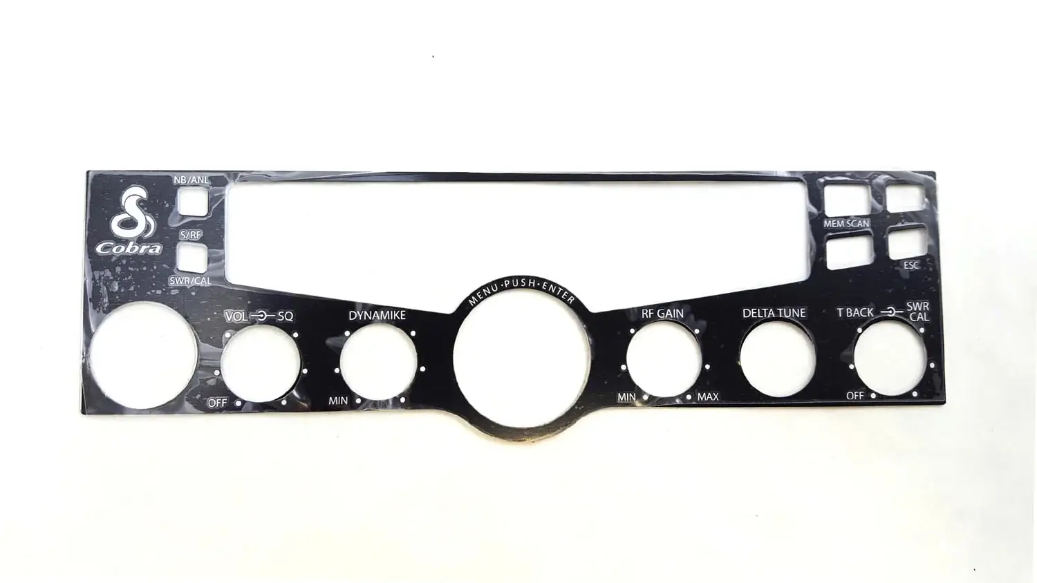 BLACK REPLACEMENT NOMENCLATURE  FACE PLATE FOR COBRA C29LX CB RADIO