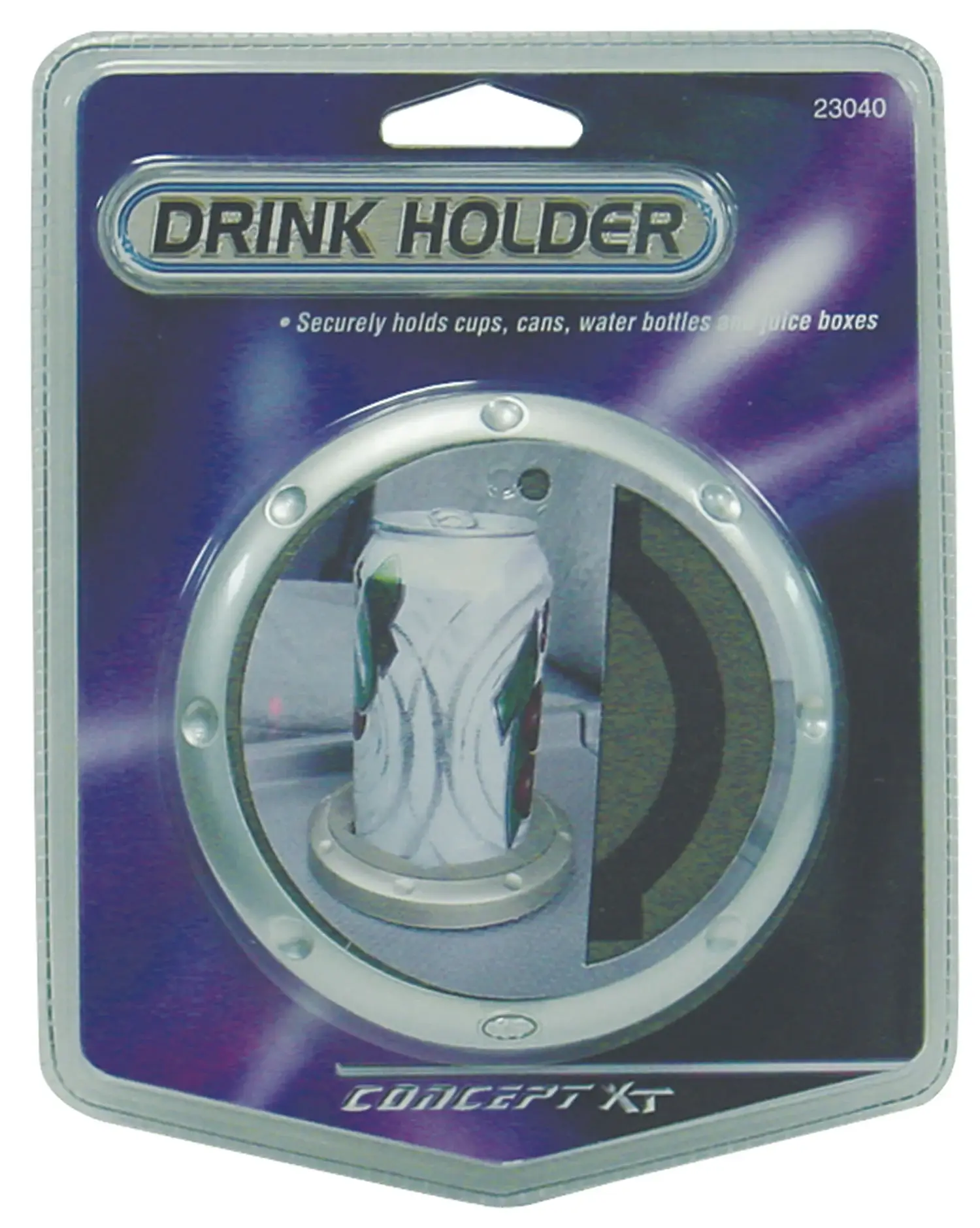 CONCEPT XT - STICK ON DRINK HOLDER SECURELY HOLDS CUPS, CANS, BOTTLES & JUICE BOXES,  ATTACHES TO ANY FLAT SURFACE