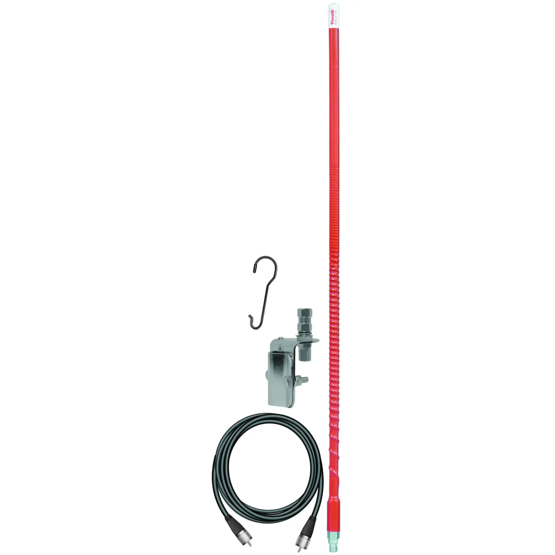 Firestik - KW4-SMK 4 Foot 400 Watt Original Series Trim-to-Tune Fiberglass Single Mirror Mount CB Antenna Kit
