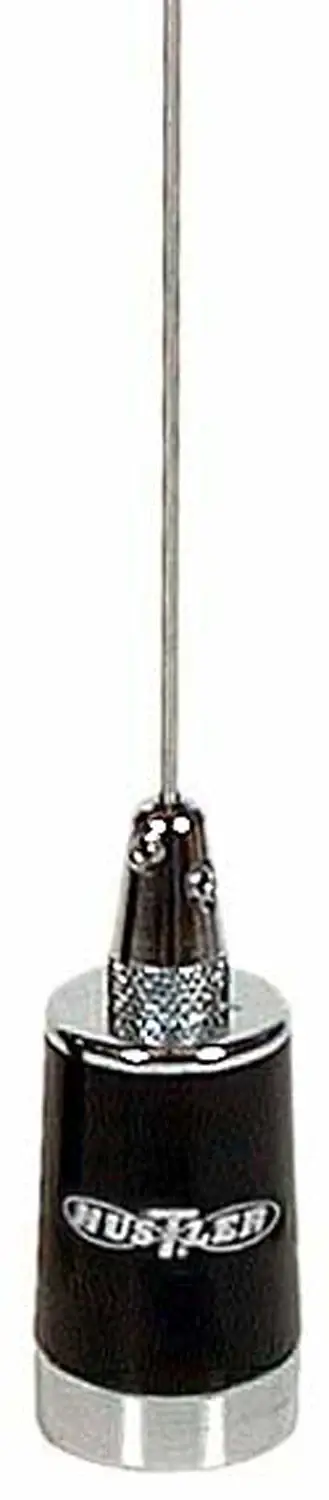 HUSTLER - 148-174 MHZ 200 WATT NMO STYLE 5/8 WAVE BASE LOAD ANTENNA WITH STAINLESS WHIP IN BLACK/CHROME FINISH